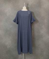シャンブレーワンピース(ブルー)前
