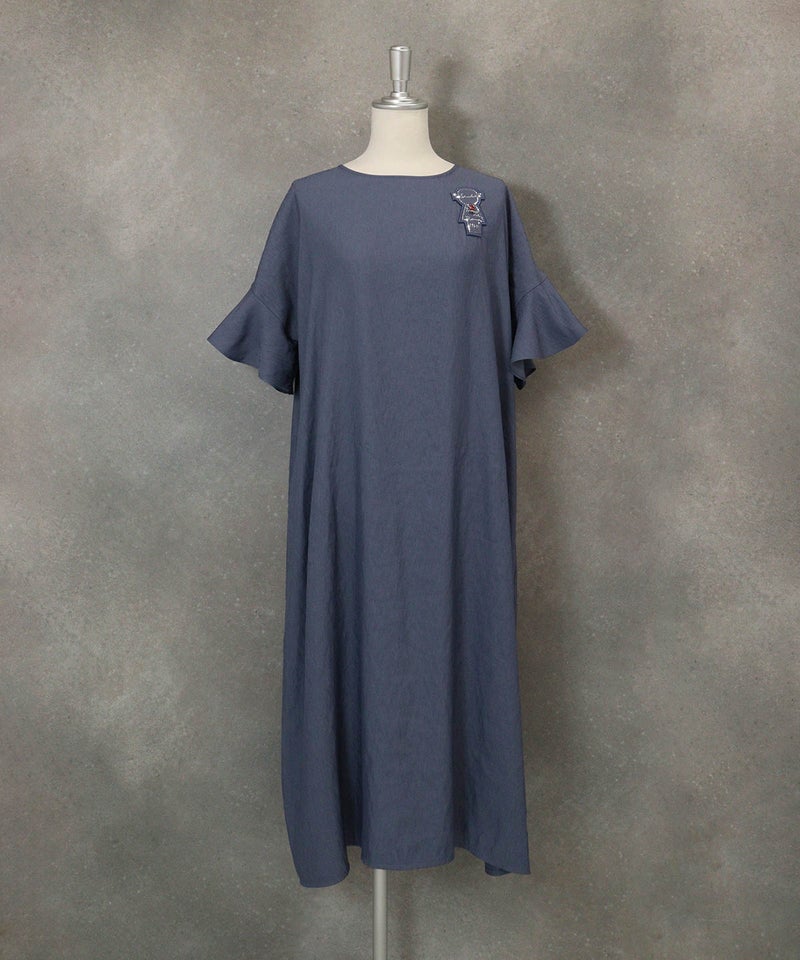 シャンブレーワンピース(ブルー)前