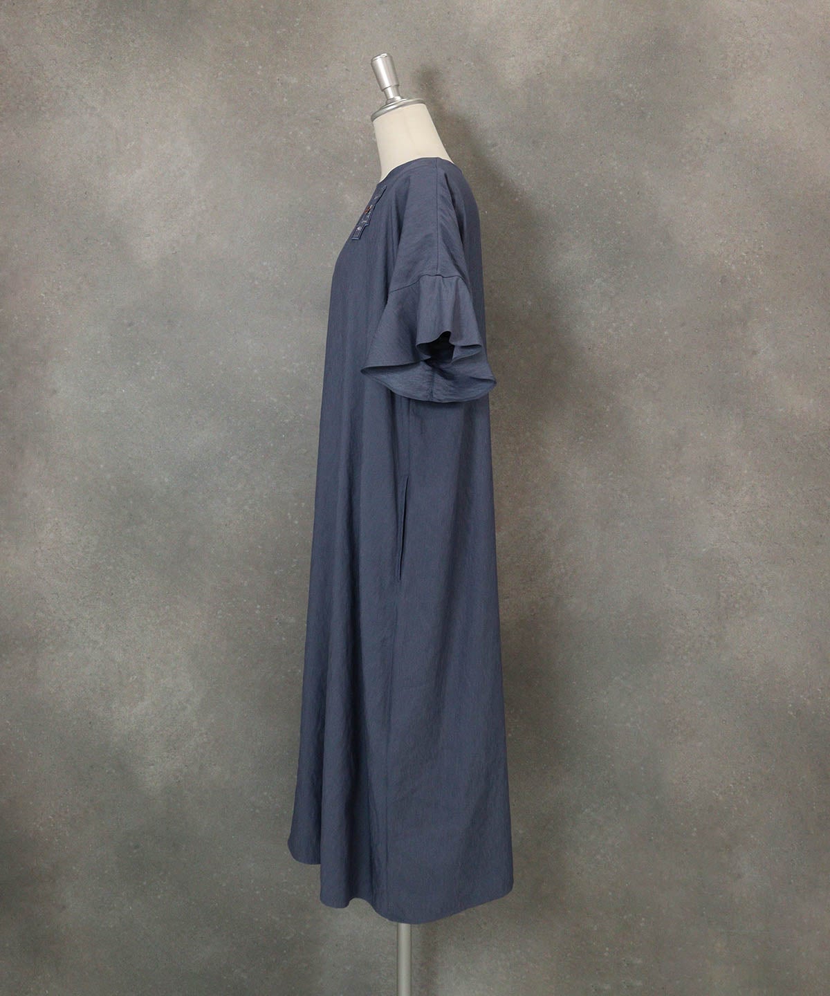 シャンブレーワンピース(ブルー)横