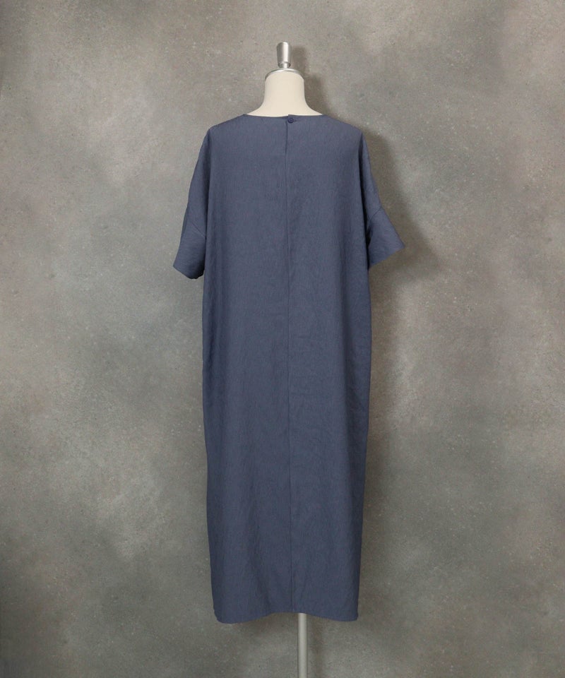 シャンブレーワンピース(ブルー)後ろ