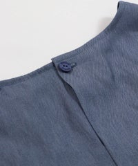 首元後ろボタン(ブルー)