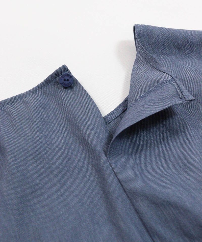 首元後ろボタン(ブルー)