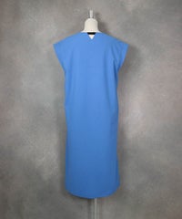 コットン混フレンチワンピース(ブルー)後ろ