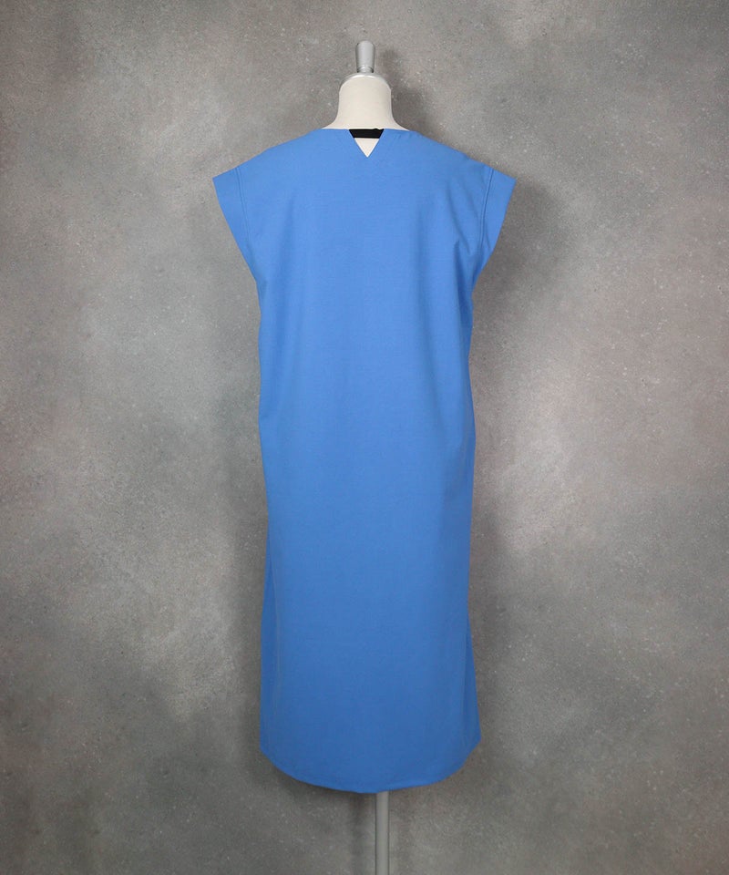 コットン混フレンチワンピース(ブルー)後ろ