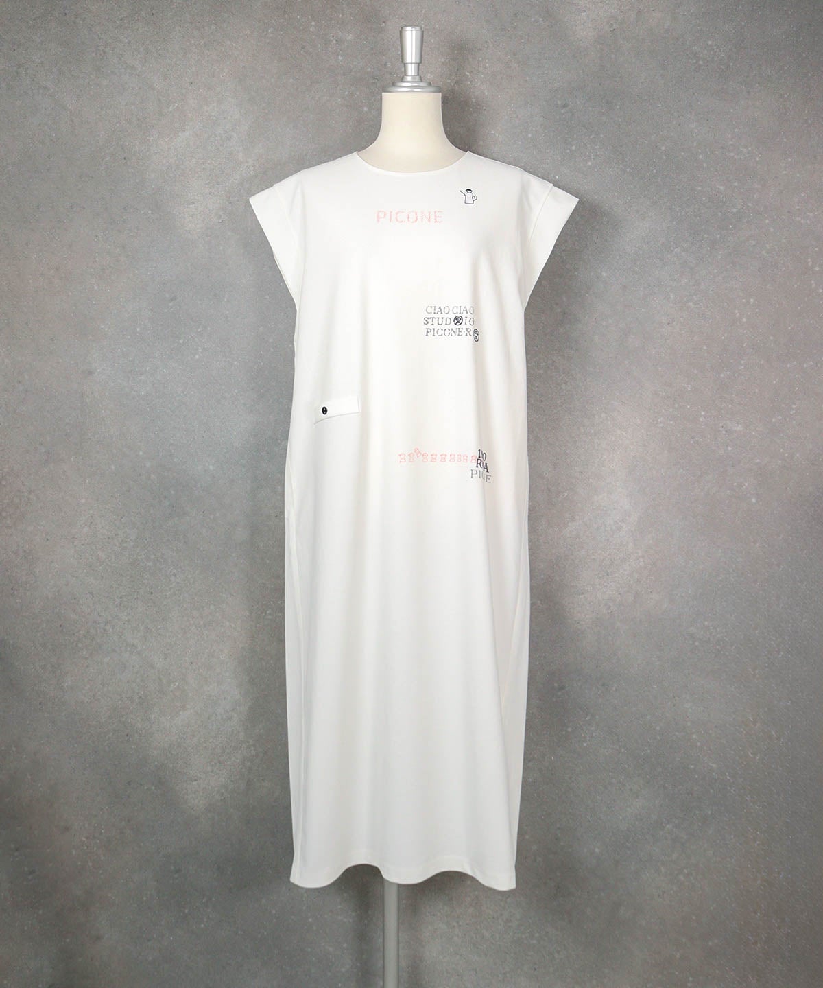 コットン混フレンチワンピース(ホワイト)前