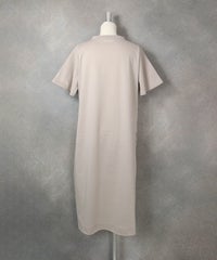 コットン100％ウエストリボン冷感ワンピース(ベージュ)後ろ