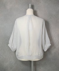 メッシュ6分袖ブルゾン(ライトグレー)後ろ