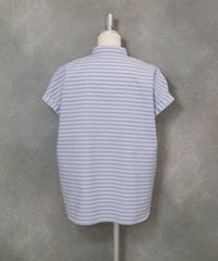 コットン100％カットワークブラウス(ブルー)後ろ