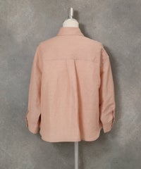 麻混ベーシックブラウス(ライトオレンジ)後ろ