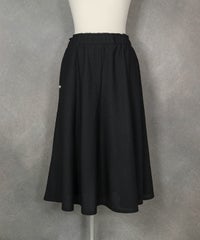 メッシュ風UVフレアスカート(ブラック)前
