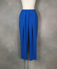 冷感速乾フロントタックパンツ(ブルー)前