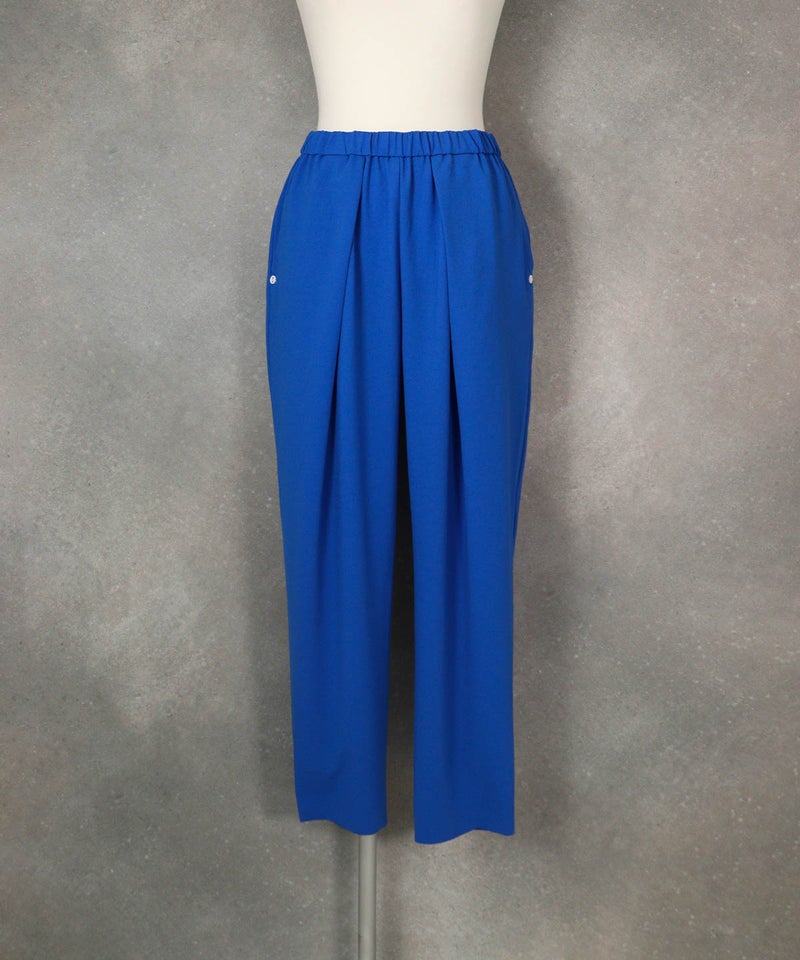 冷感速乾フロントタックパンツ(ブルー)前