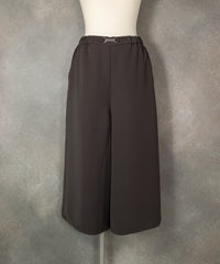 ピコベルト七分丈ワイドパンツ(グレー)前