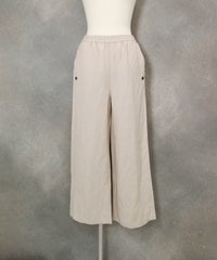麻混ワイドパンツ(ベージュ)前