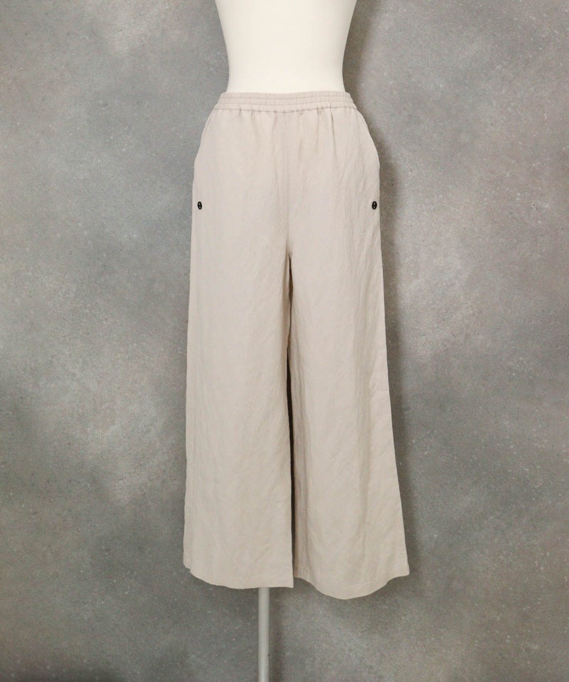 麻混ワイドパンツ(ベージュ)前