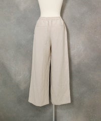 麻混ワイドパンツ(ベージュ)後ろ