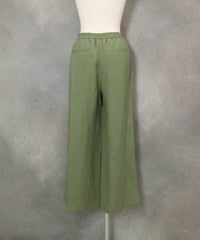 麻混ワイドパンツ(カーキ)後ろ