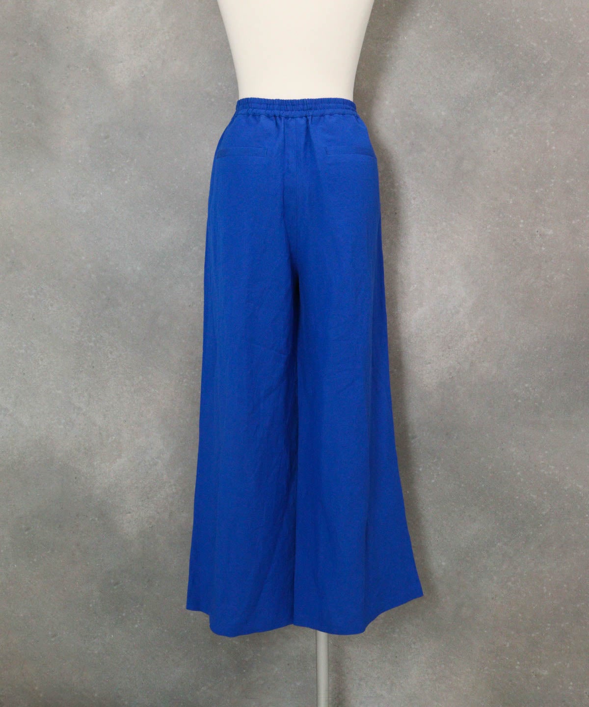 麻混ワイドパンツ(ブルー)後ろ