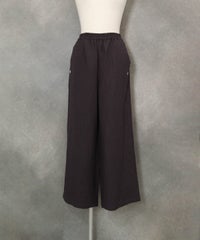 麻混ワイドパンツ(グレー)前