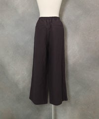 麻混ワイドパンツ(グレー)後ろ