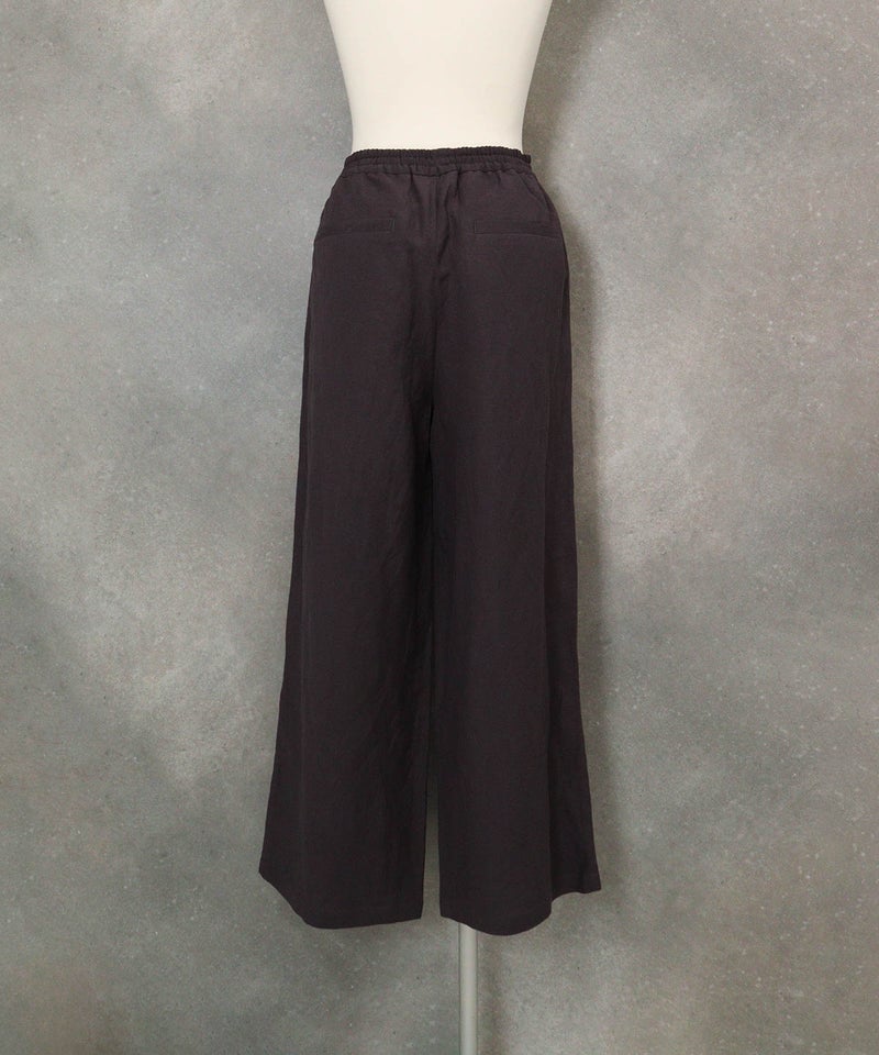 麻混ワイドパンツ(グレー)後ろ