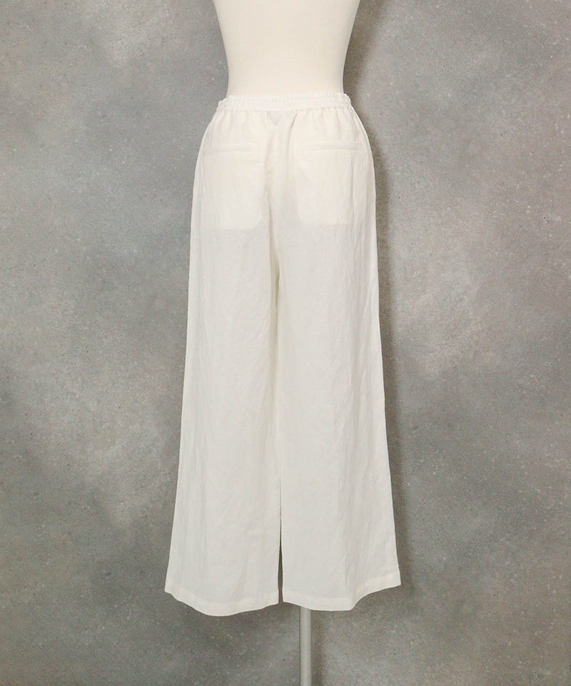 麻混ワイドパンツ(ホワイト)後ろ