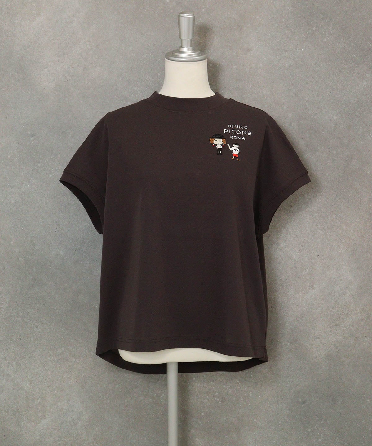 コットン100％フレンチプルオーバー(ブラウン)前