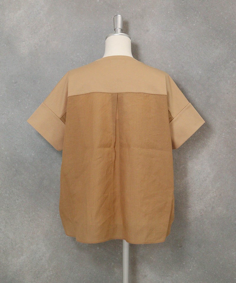 コットン100％前後切替プルオーバー(ベージュ)後ろ