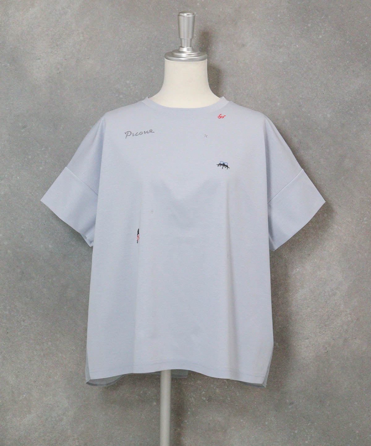 コットン100％前後切替プルオーバー(ライトブルー)前