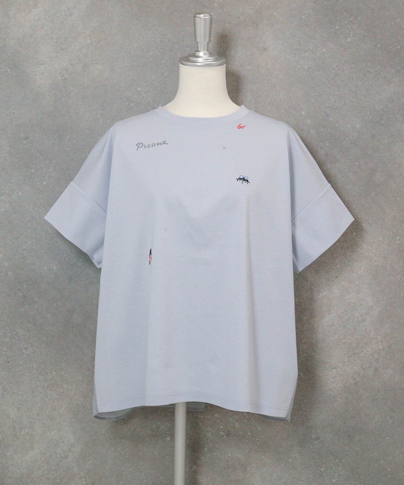 コットン100％前後切替プルオーバー(ライトブルー)前