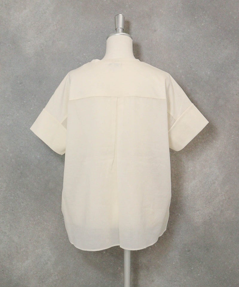 コットン100％前後切替プルオーバー(ホワイト)後ろ