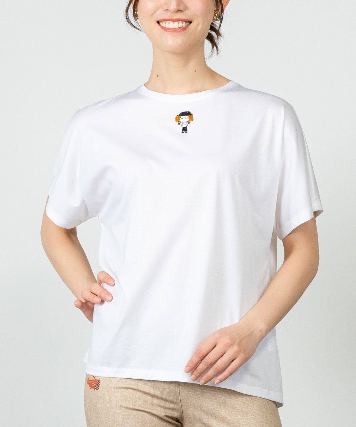 新品 未使用 ピッコーネ 接触冷感 半袖Tシャツ 白地グレー系 L 接触冷感】胸ポケット半袖Tシャツ（WEB限定価格 4/22～5/10）(M ブルー