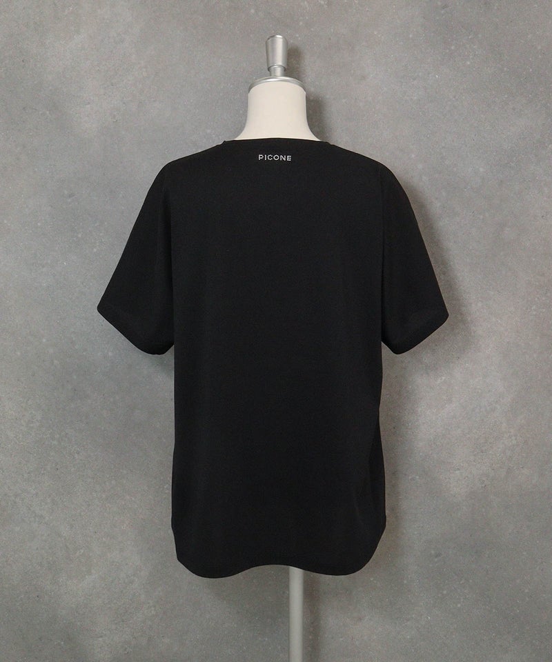 コットン混ビーズワッペンプルオーバー(ブラック)後ろ