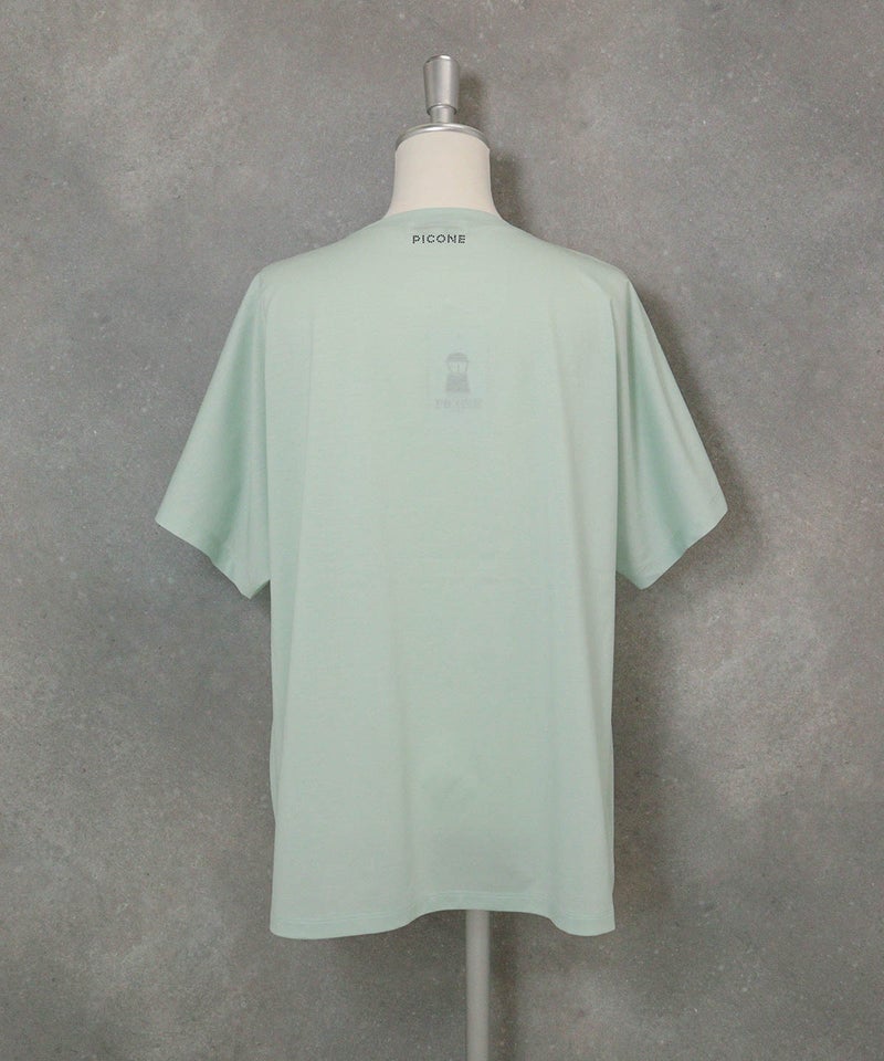 コットン混ビーズワッペンプルオーバー(ライトグリーン)後ろ