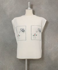 プリーツノースリプルオーバー(ホワイト)前