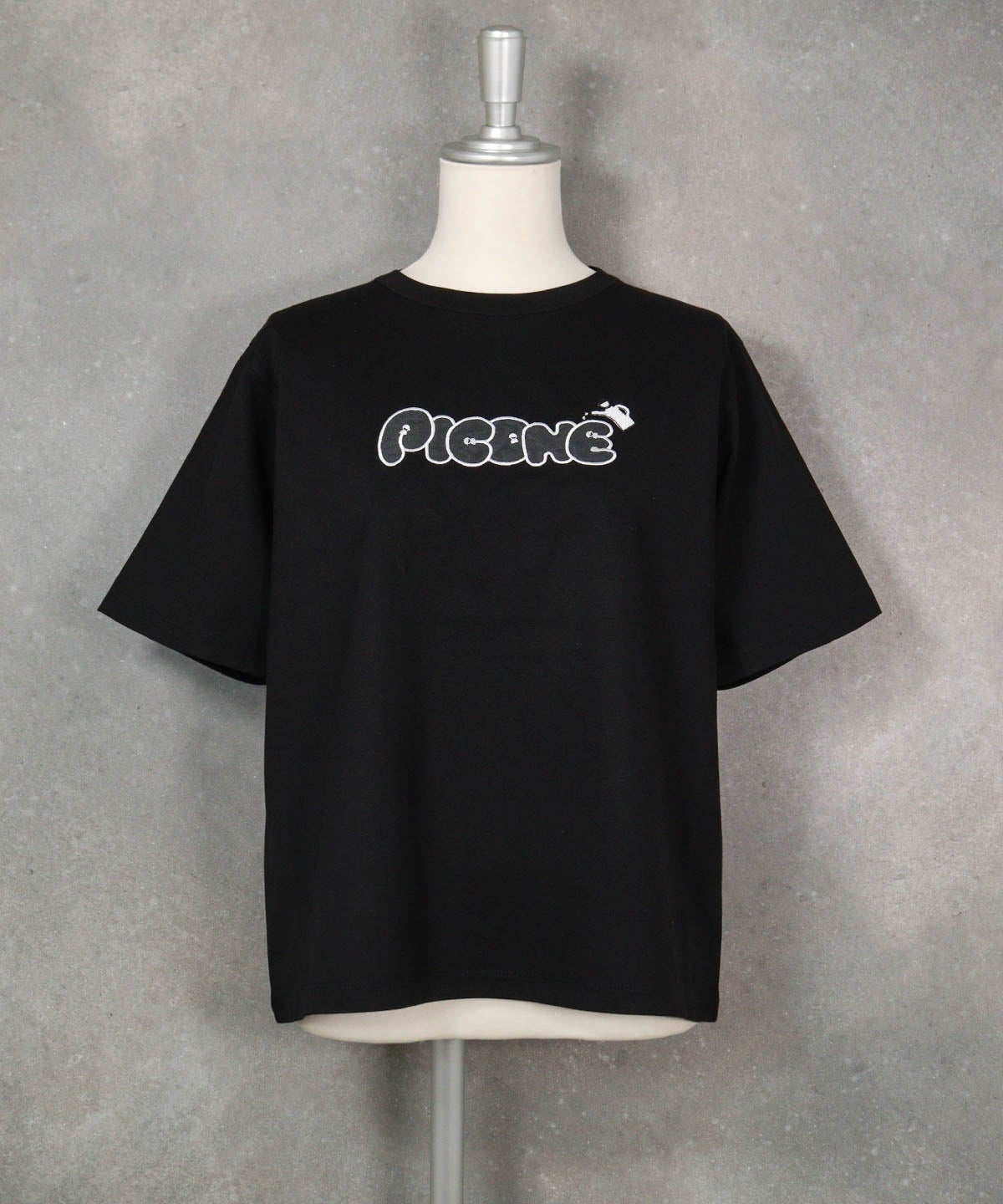 チュール刺繍冷感プルオーバー(ブラック)前