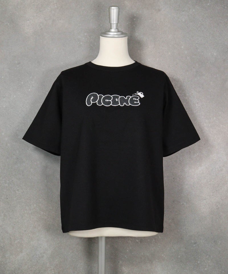 チュール刺繍冷感プルオーバー(ブラック)前