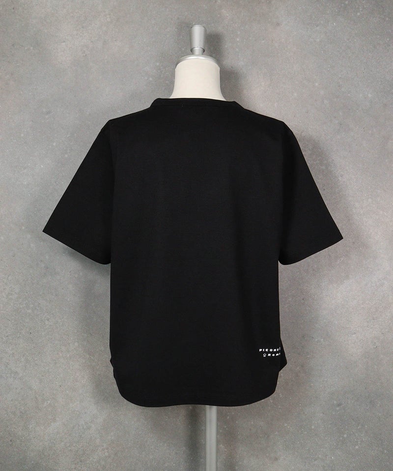 チュール刺繍冷感プルオーバー(ブラック)後ろ