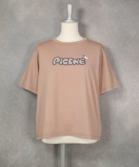 チュール刺繍冷感プルオーバー(キャメル)前