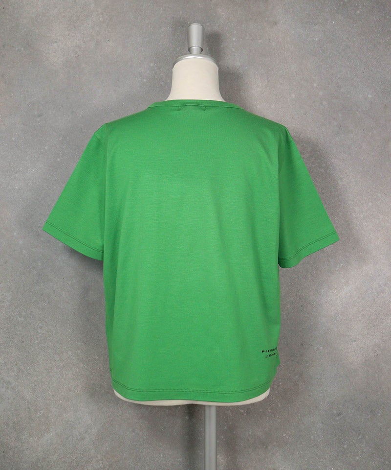 チュール刺繍冷感プルオーバー(グリーン)後ろ