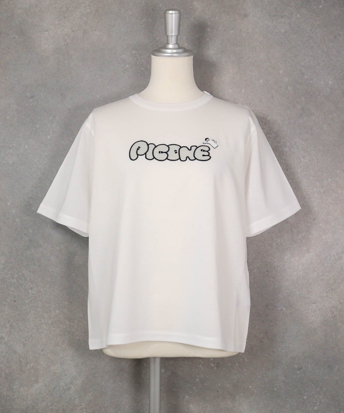 チュール刺繍冷感プルオーバー(ホワイト)前