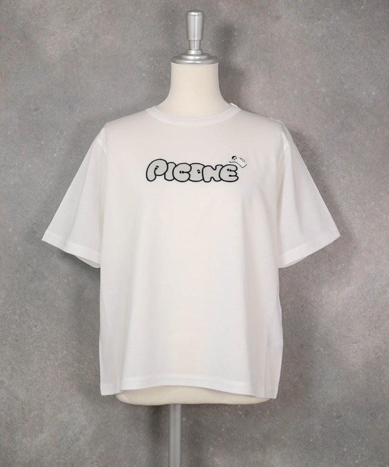 チュール刺繍冷感プルオーバー(ホワイト)前