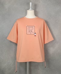 コットン100％裾ドロストプルオーバー(オレンジ)前