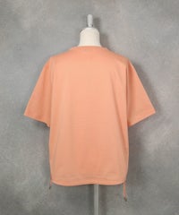 コットン100％裾ドロストプルオーバー(オレンジ)後ろ