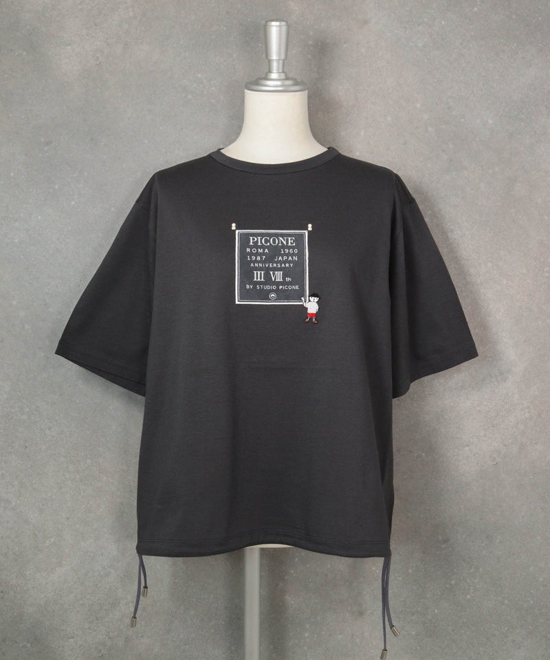 コットン100％裾ドロストプルオーバー(グレー)前