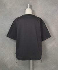 コットン100％裾ドロストプルオーバー(グレー)後ろ