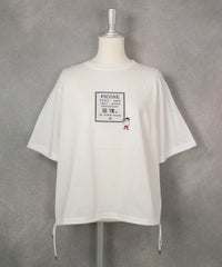 コットン100％裾ドロストプルオーバー(ホワイト)前