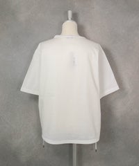 コットン100％裾ドロストプルオーバー(ホワイト)後ろ