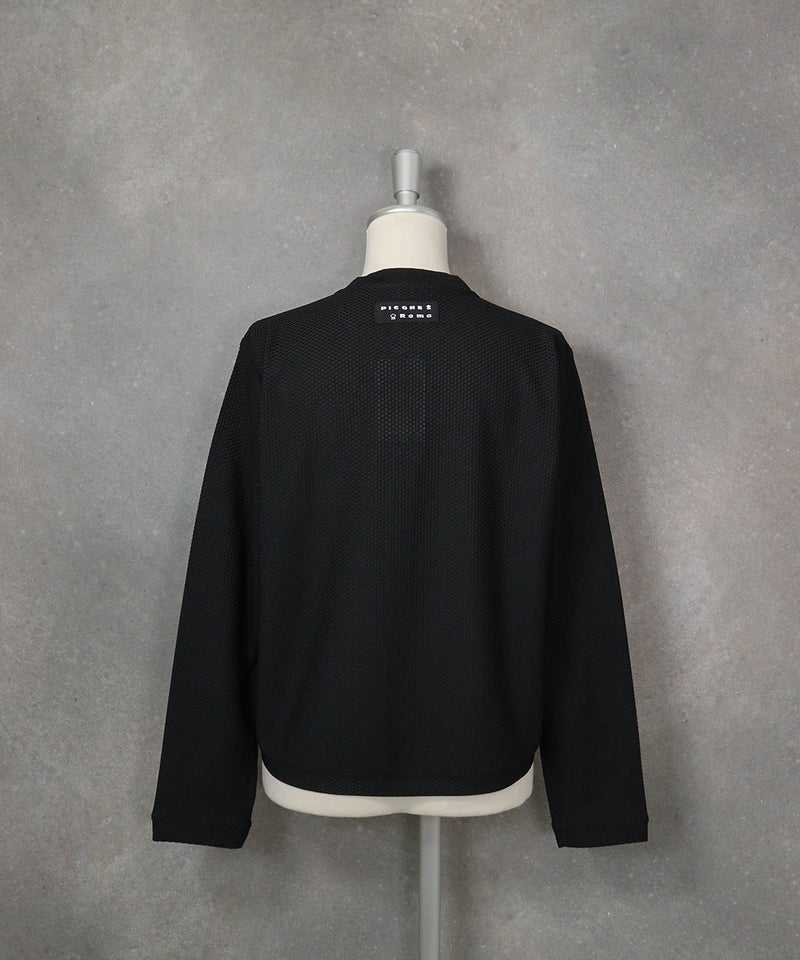 メッシュ風UV速乾ブルゾン（ブラック）後ろ