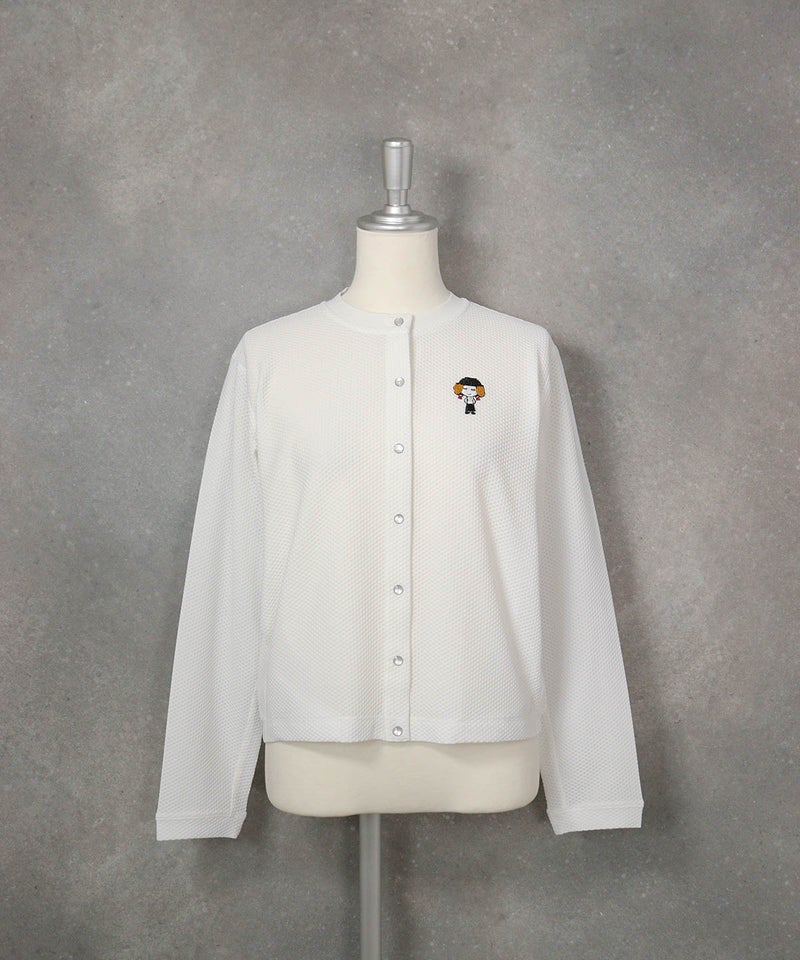 メッシュ風UV速乾ブルゾン（ホワイト）前